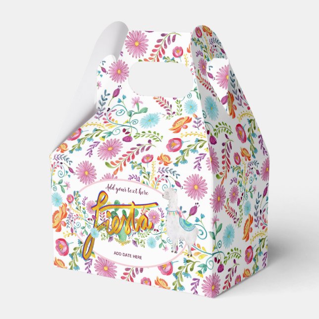 Mexikanische Fiesta Folk Blume Lama Personalisiert Geschenkschachtel (Vorderseite)
