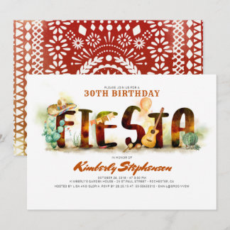 Mexikanische Fiesta Geburtstagsparty Einladungen