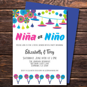 mexikanische Fiesta Gender Reveal Niña oder Niño Einladung