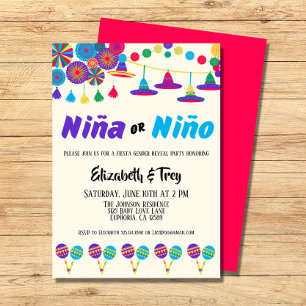 mexikanische Fiesta Gender Reveal Niña oder Niño Einladung