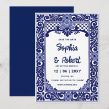Mexikanische Fiesta Navy Blau Talavera 