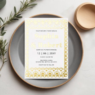 Mexikanische Fiesta Papel Picado Boho Hochzeit Folieneinladung