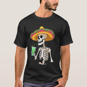 Mexikanische Fiesta-Party-Skelett-Sombrero-Cinco-D T-Shirt