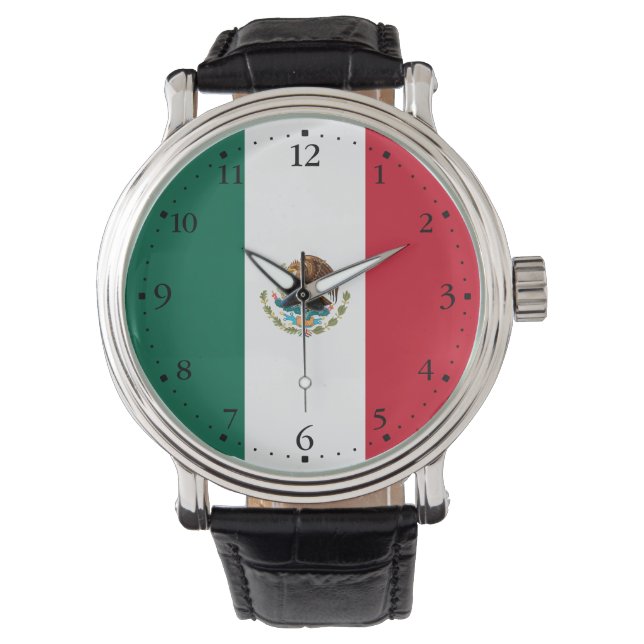 mexikanische Flagge Armbanduhr (Vorderseite)