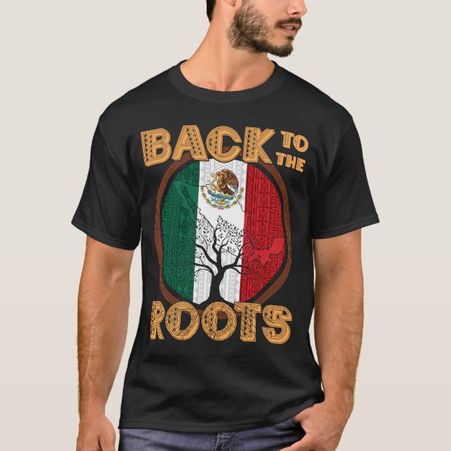Mexikanische Flagge Chicano Latino Mexiko Fans mic T-Shirt (Vorderseite)