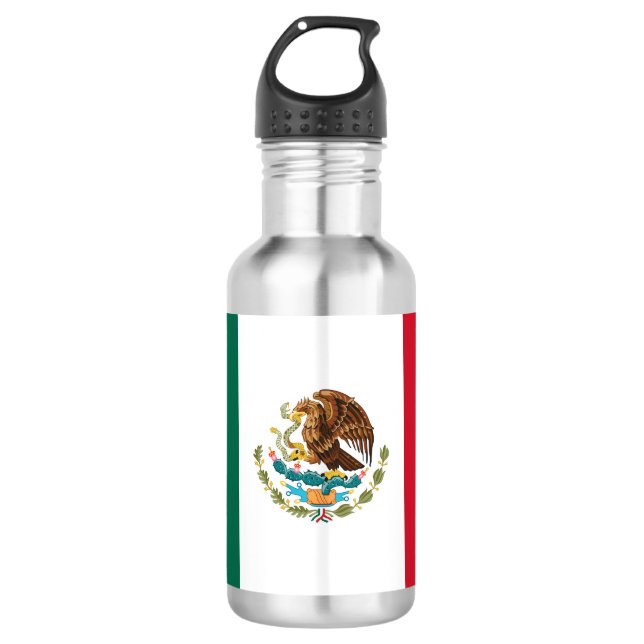 mexikanische Flagge Edelstahlflasche (Vorderseite)