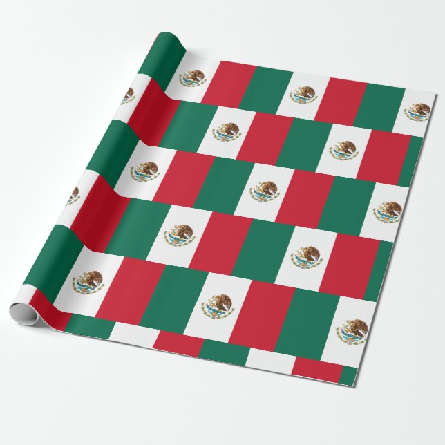 mexikanische Flagge - Fahne aus Mexiko-Umschlagpap Geschenkpapier (Ungerollt)