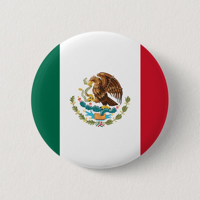 Mexikanische Flagge - Flagge Mexikos Button (Vorderseite)