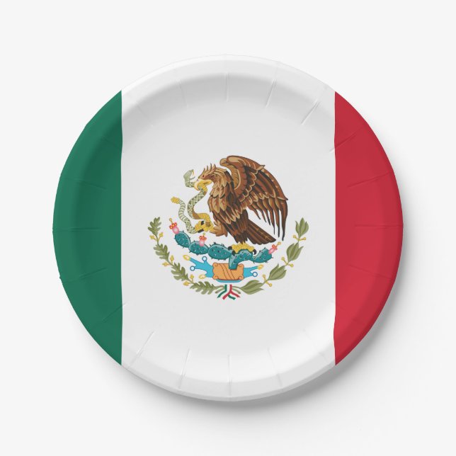 Mexikanische Flagge - Flagge Mexikos Pappteller (Vorderseite)