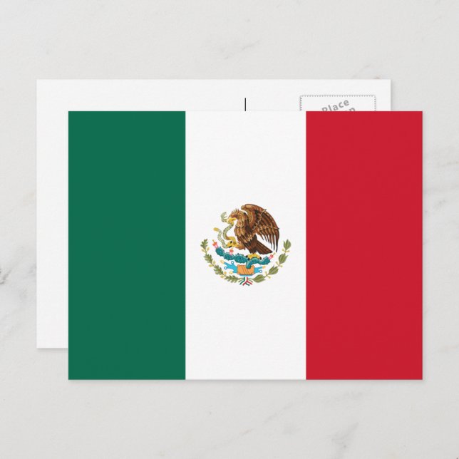 mexikanische Flagge, Flagge Mexikos Postkarte (Vorne/Hinten)