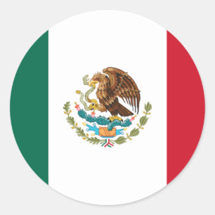 Mexikanische Flagge - Flagge von Mexiko Runder Aufkleber
