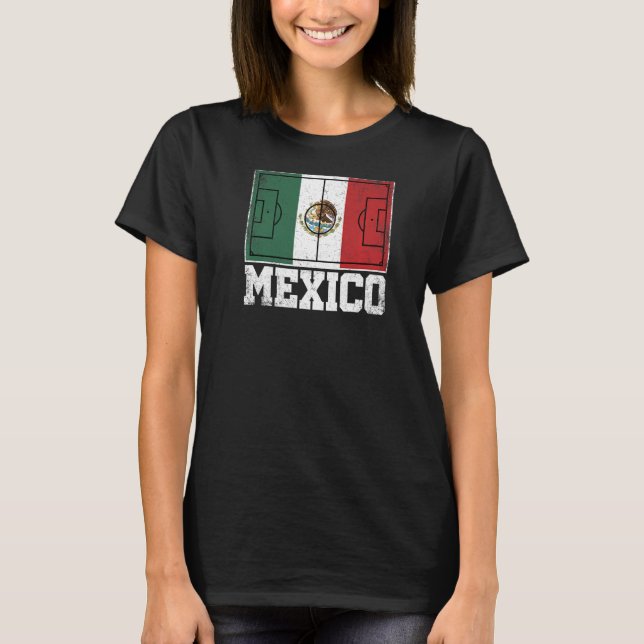 Mexikanische Flagge für Fußballfeld T-Shirt (Vorderseite)