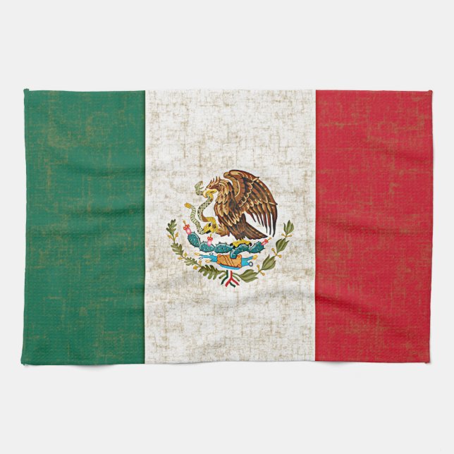 MEXIKANISCHE FLAGGE Geschirrtuch (Horizontal)