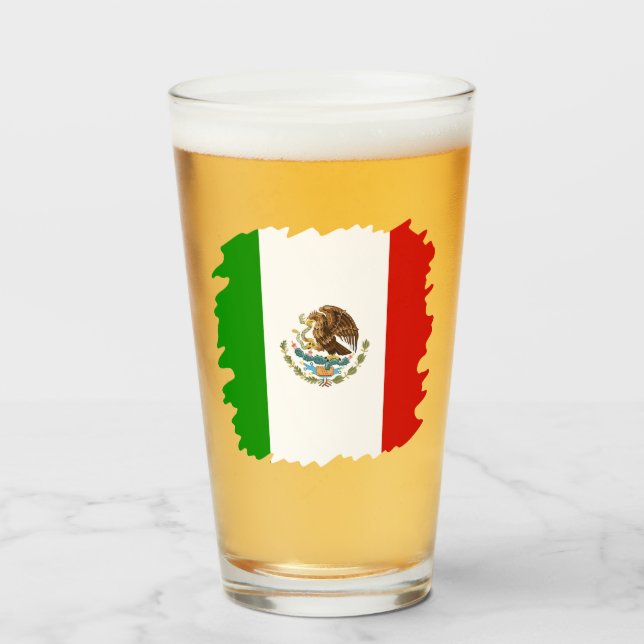 mexikanische Flagge Glas (Vorne (Gefüllt))