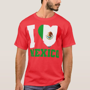 Mexikanische Flagge I Liebe Mexiko T-Shirt