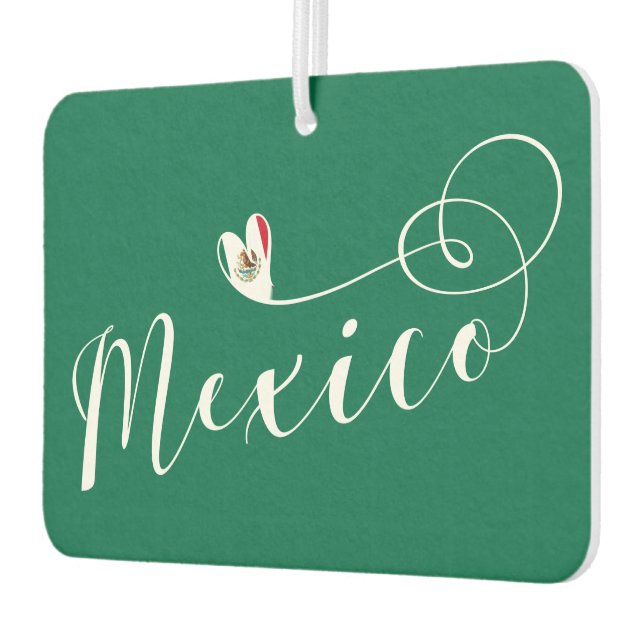 Mexikanische Flagge im Herzen, ich Liebe Mexiko Autolufterfrischer (Links)