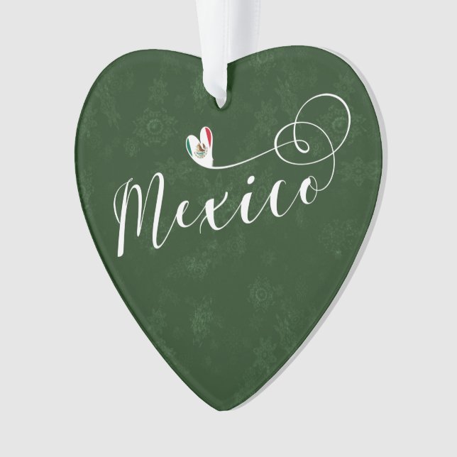 Mexikanische Flagge im Herzen, ich Liebe Mexiko Ornament (Vorderseite)