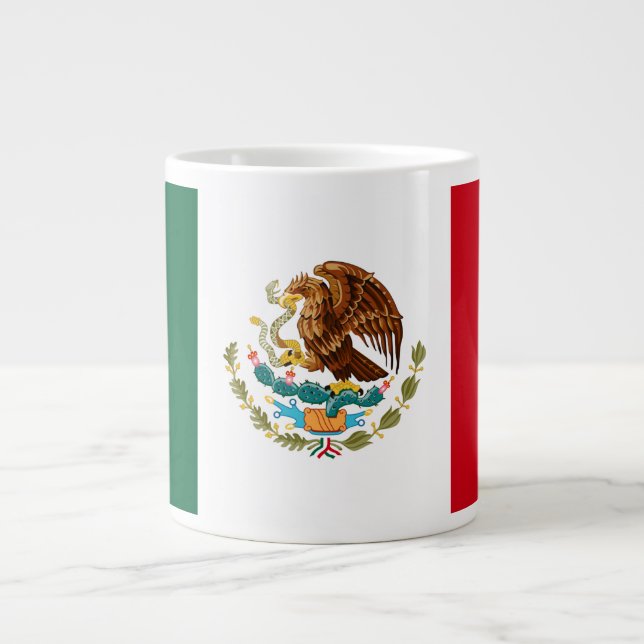 mexikanische Flagge Jumbo-Tasse (Vorderseite)