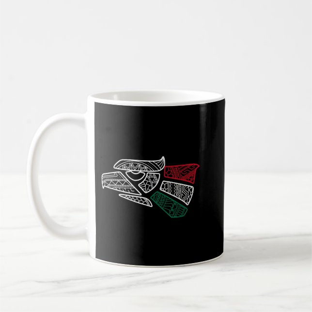 Mexikanische Flagge mexikanischer Adler Aztec Styl Kaffeetasse (Links)