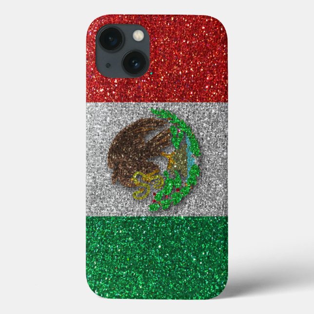 mexikanische Flagge mexikanischer Glitzer Trendy S Case-Mate iPhone Hülle (Rückseite)