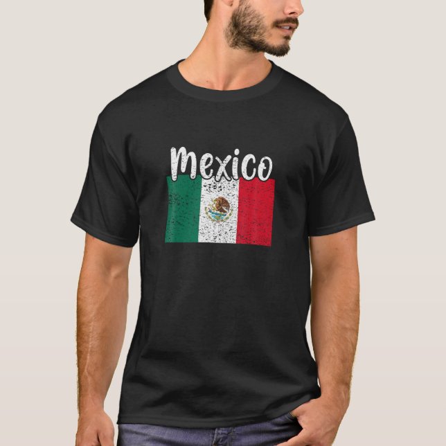 Mexikanische Flagge Mexikanischer Stolz Männer Mex T-Shirt (Vorderseite)
