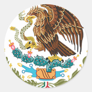 MEXIKANISCHE FLAGGE - MEXIKO-ART - WAPPEN RUNDER AUFKLEBER