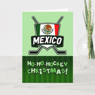 Mexikanische Flagge Mexiko Hockey Weihnachtskarte Feiertagskarte