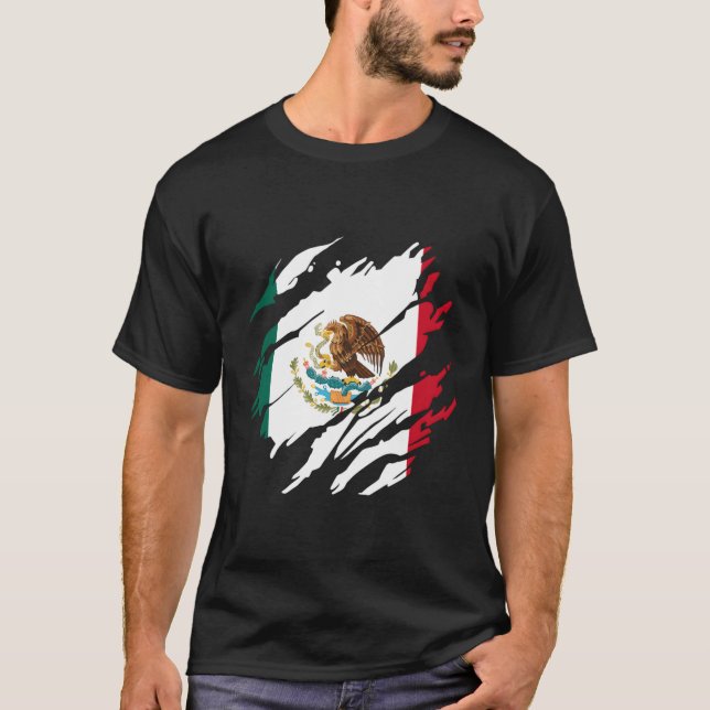 Mexikanische Flagge Mexiko T-Shirt (Vorderseite)