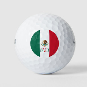 Mexikanische Flagge mit benutzerdefiniertem Monogr Golfball