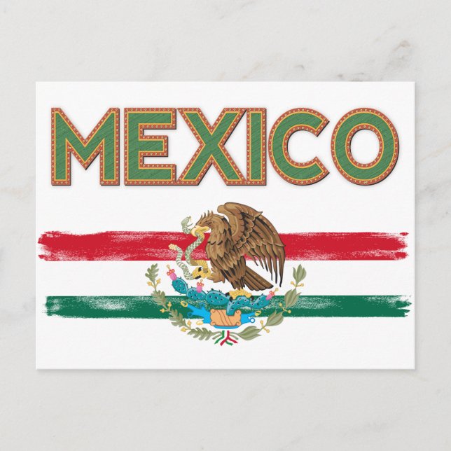 Mexikanische Flagge Postkarte (Vorderseite)