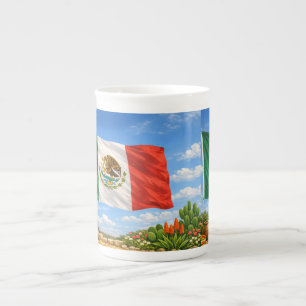 Mexikanische Flagge Prozellantasse