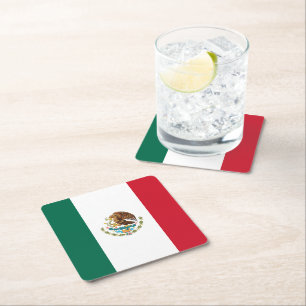Mexikanische Flagge Rechteckiger Pappuntersetzer