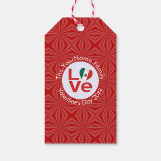 Mexikanische Flagge Rote LIEBE Geschenkanhänger