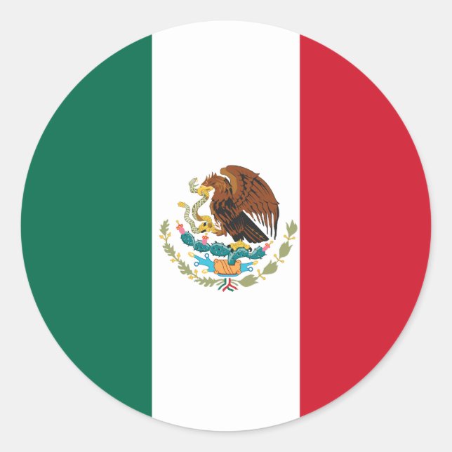 mexikanische Flagge Runder Aufkleber (Vorderseite)