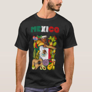 Mexikanische Flagge Tacos Kaktus Cinco de Mayo Fie T-Shirt