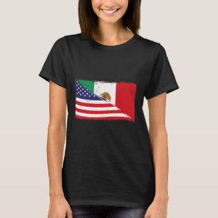 Mexikanische Flagge USA Amerikanische Flagge Stolz T-Shirt