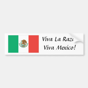 mexikanische Flagge, Viva La Raza! Viva Mexiko! Autoaufkleber