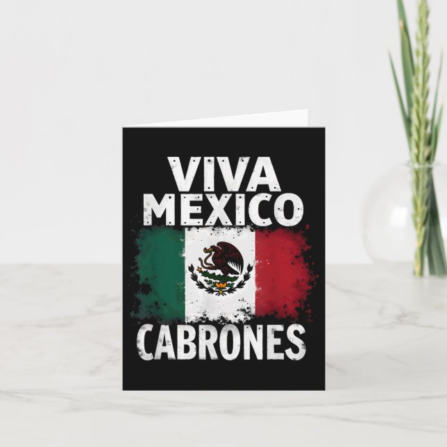 Mexikanische Flagge Viva Mexico Cabrones Karte (Vorderseite)