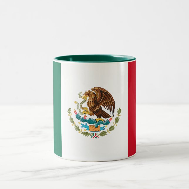 mexikanische Flagge Zweifarbige Tasse (Mittel)