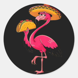 Mexikanische Flamingo-Tacos süß Cinco de Mayo Fies Runder Aufkleber