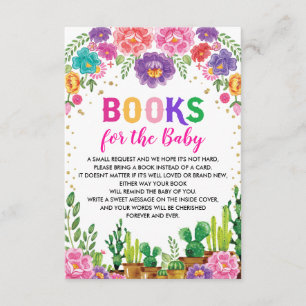 Mexikanische Floral Fiesta Babydusche mit Bücher Begleitkarte