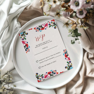mexikanische florenfarbene Fiesta Wedding RSVP Car