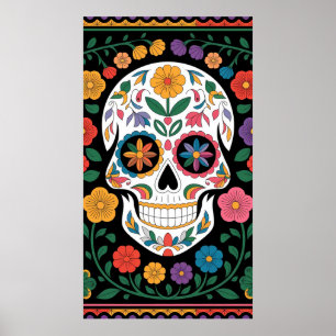 mexikanische Folk Art Design Floral&Geometric Must Poster