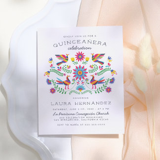 Mexikanische Folkkunst Quinceañera Geburtstag Einladungspostkarte