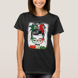 Mexikanische Frauen Viva Mexico Messy Bun Hair Mex T-Shirt