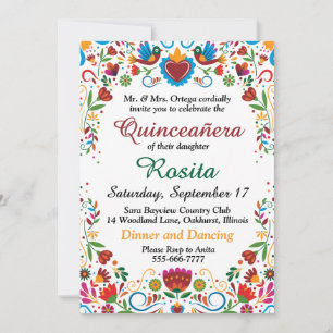 Mexikanische Girls 15. Geburtstag Quinceanera Einl Einladung