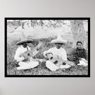 Mexikanische Gitarrenspieler 1904 Poster