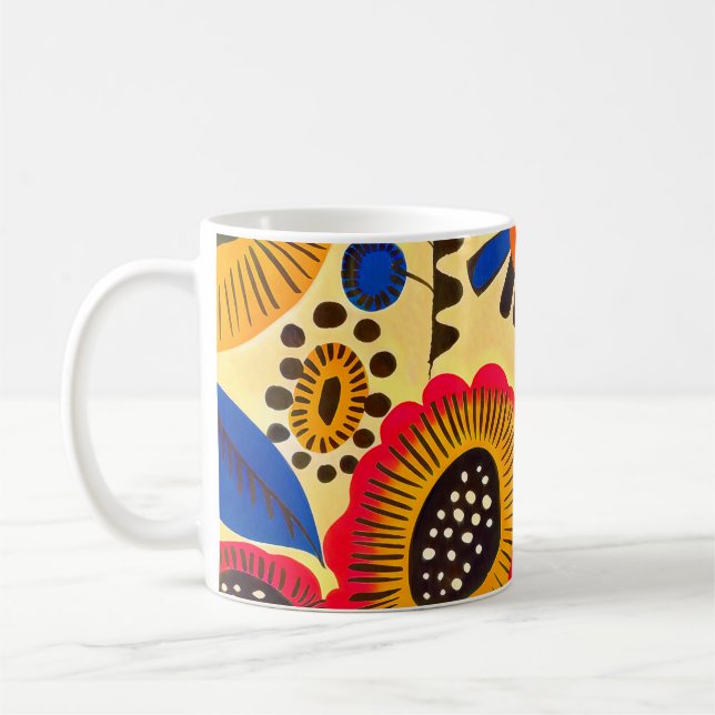 mexikanische Heritage Floral Print Kaffeetasse (Links)