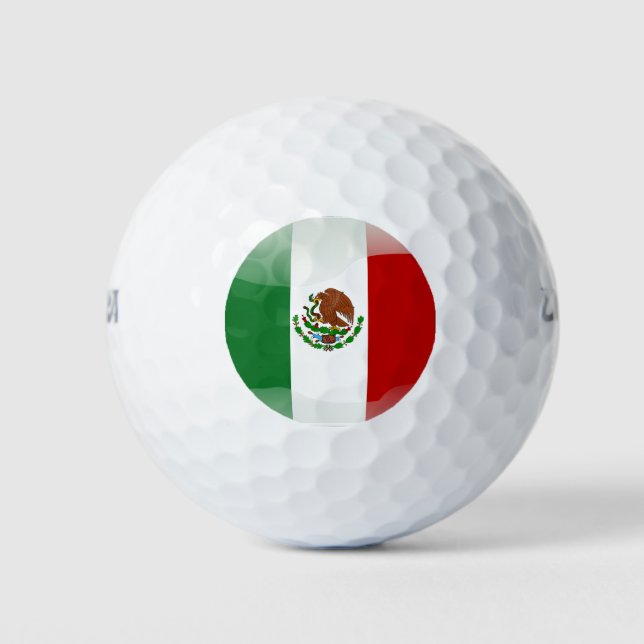 Mexikanische Hochglanzflagge Golfball (Vorderseite)