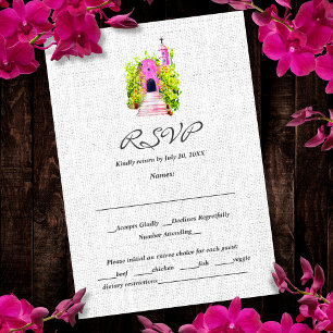 mexikanische Hochzeitskarte (Watercolor Pink Chape Dankeskarte